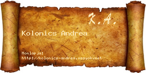 Kolonics Andrea névjegykártya